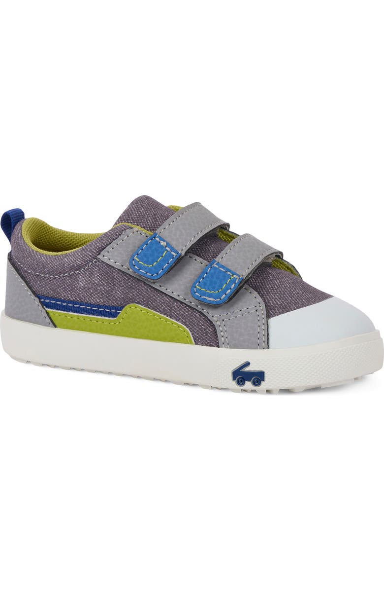 See Kai Run Kids' Riley Sneaker, Main, color, Gray Denim/ Lime