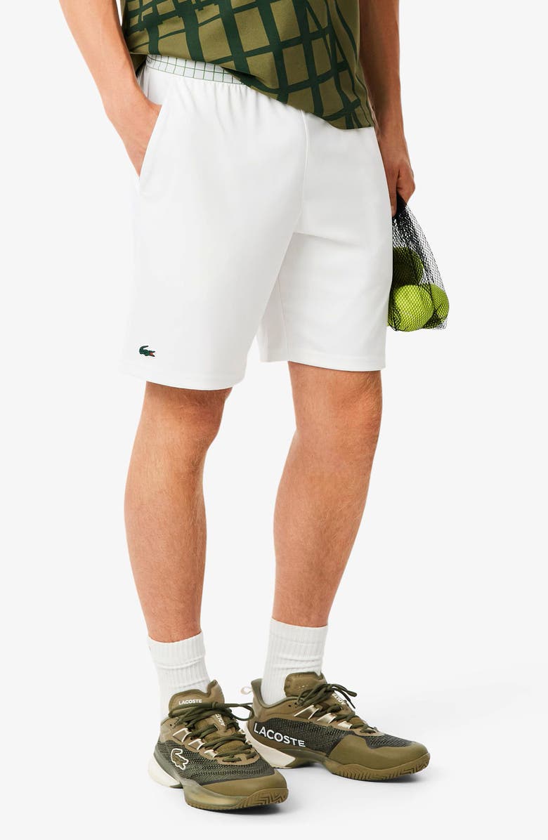 Lacoste Drawstring Jersey Shorts, Main, color, White