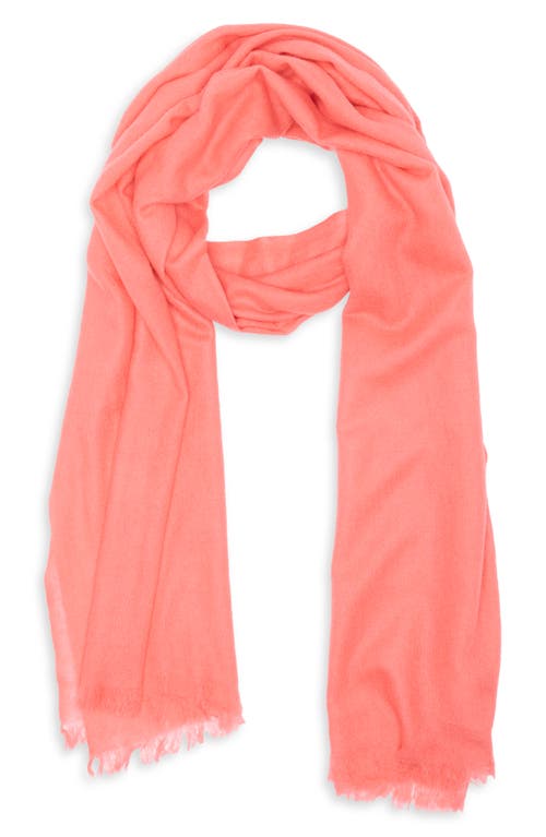 Nordstrom Textured Cashmere Scarf In Coral Sugar