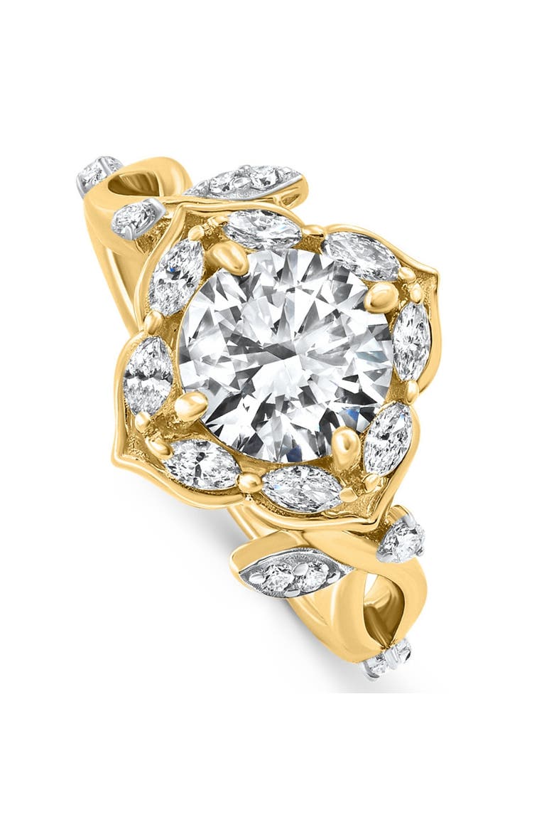 Certified 2.53Ct Diamond Engagement Vine Petal Ring 14k Gold Lab Grown, Alternate, color, 14k White Gold