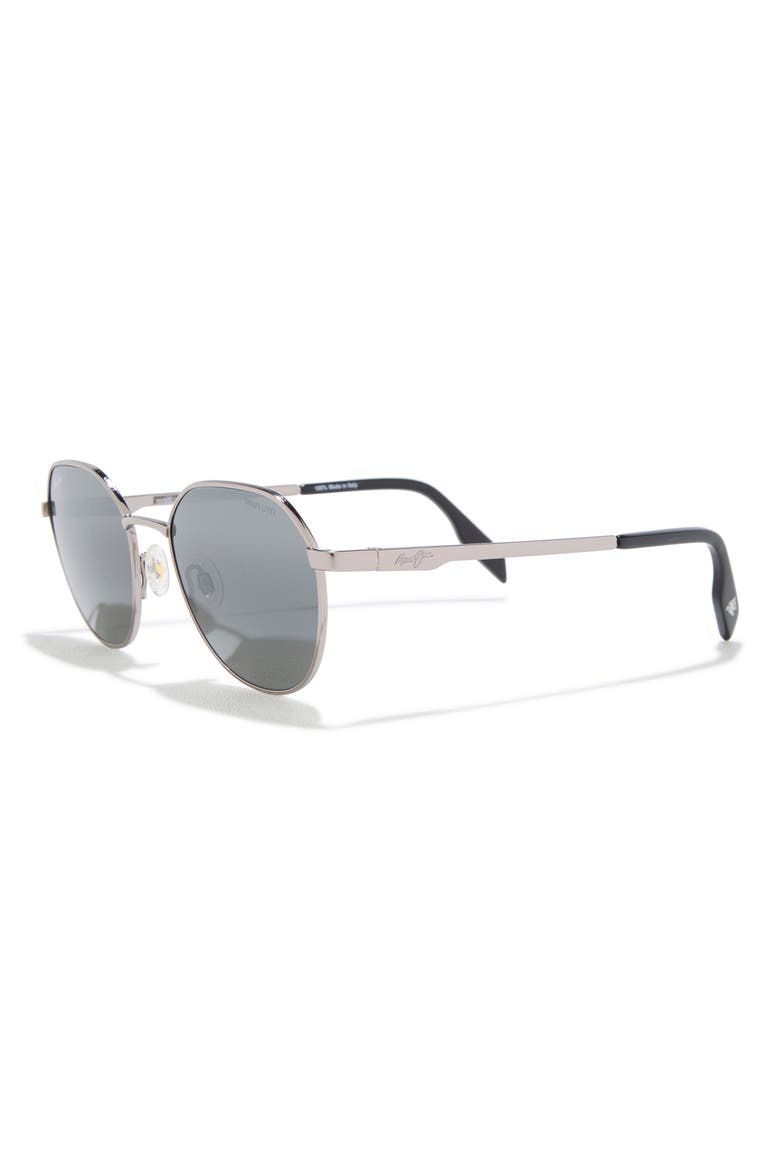 52mm Polarized Round Sunglasses, Alternate, color, SILVER SILVER GREY