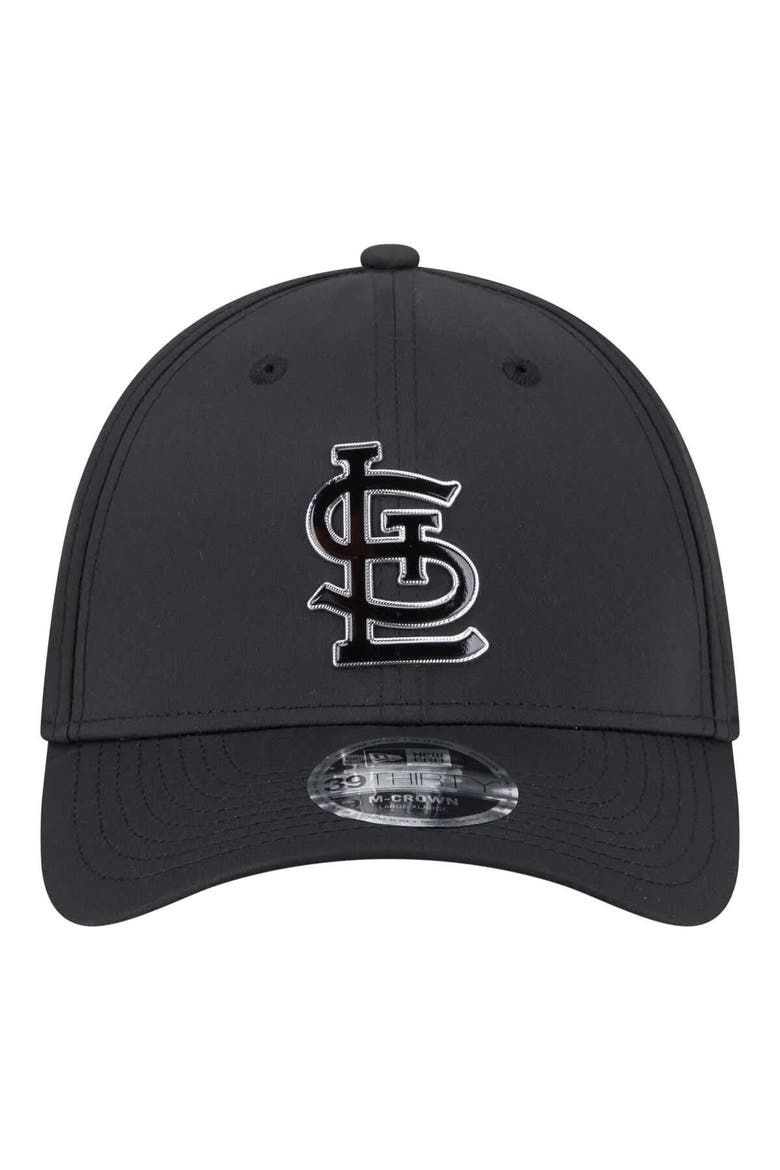 Men's New Era  Black St. Louis Cardinals Metallic 39THIRTY M-Crown Flex Hat, Alternate, color, Black