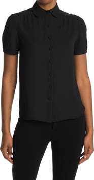 Anne Klein Peter Pan Shirred Collar Blouse
