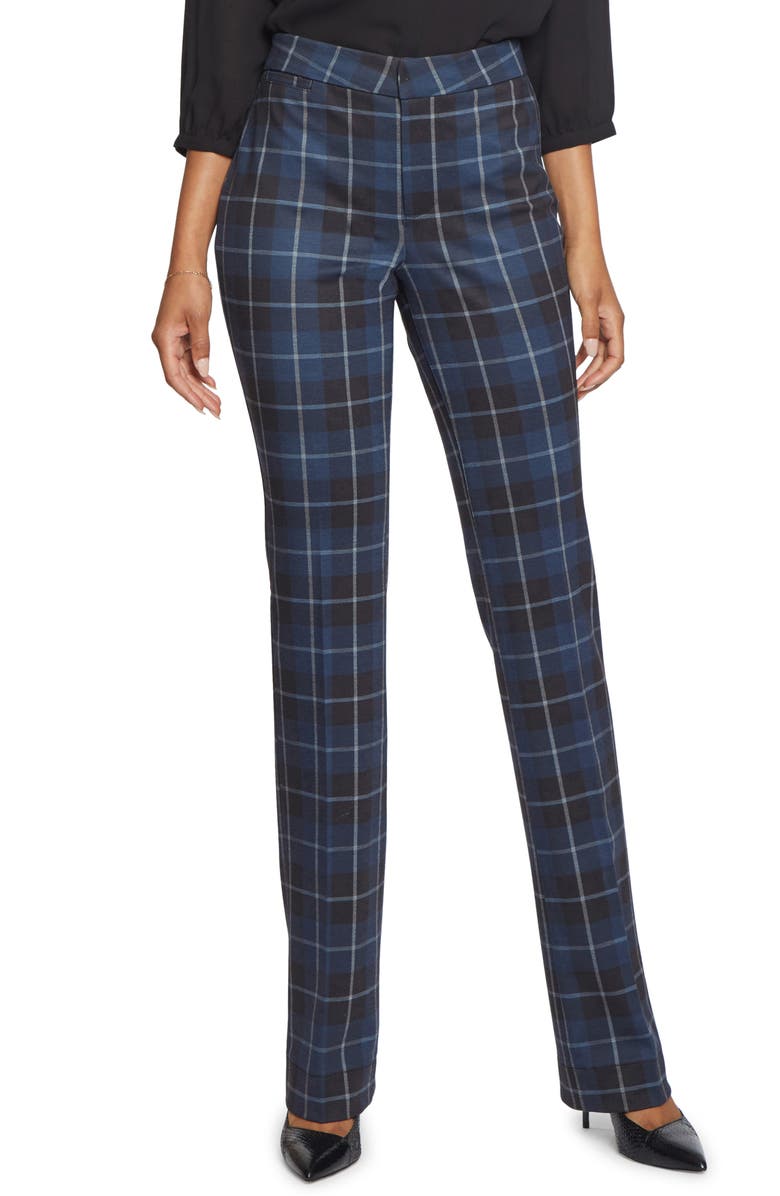 NYDJ Plaid Slim Ponte Trousers, Main, color, 