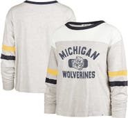 '47 Women's '47 Oatmeal Michigan Wolverines Vault All Class Lena Long Sleeve T-Shirt