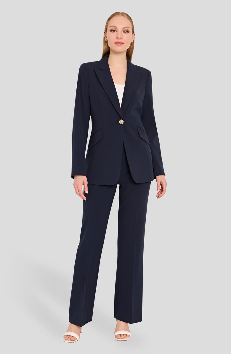 Tahari ASL One Button Jacket, Alternate, color, New Navy