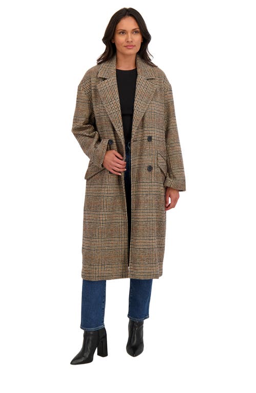 Sebby Double Breasted Coat In Brown