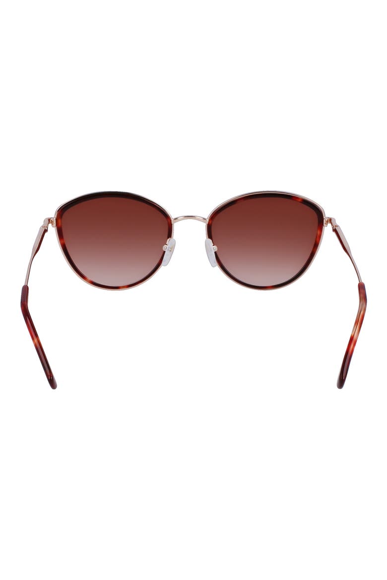 Roseau 54mm Gradient Cat Eye Sunglasses, Alternate, color, ROSE GOLD/RED HAVANA