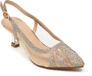 LADY COUTURE Macy Mesh Rhinestone Slingback Pump