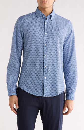 Polka Dot Stretch Button-Up Shirt