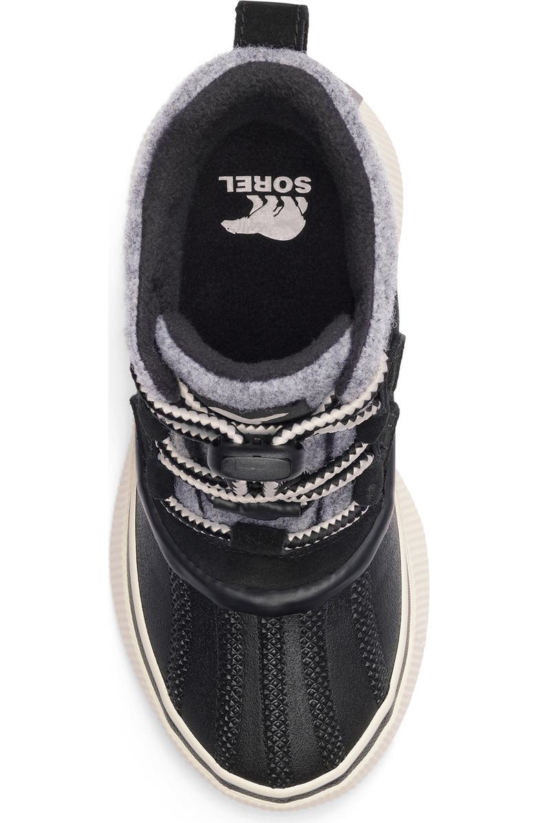 SOREL Kids' Out N About IV Chillz Waterproof Duck Boot, Alternate, color, Black/ Chalk