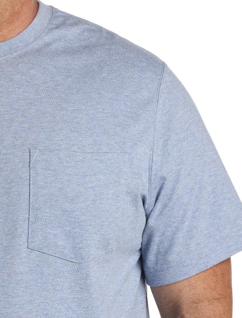 Harbor Bay By Dxl Big & Tall Moisture-wicking Pocket T-shirt In Blue