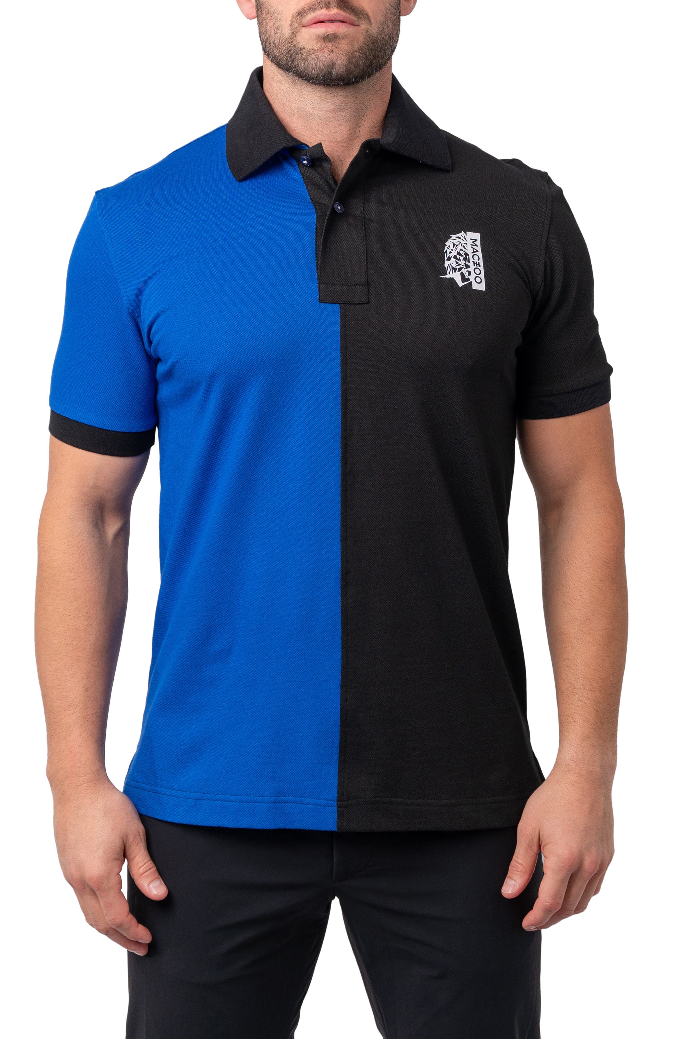 Maceoo Mozartsplit Regular Fit Colorblock Egyptian Cotton Polo