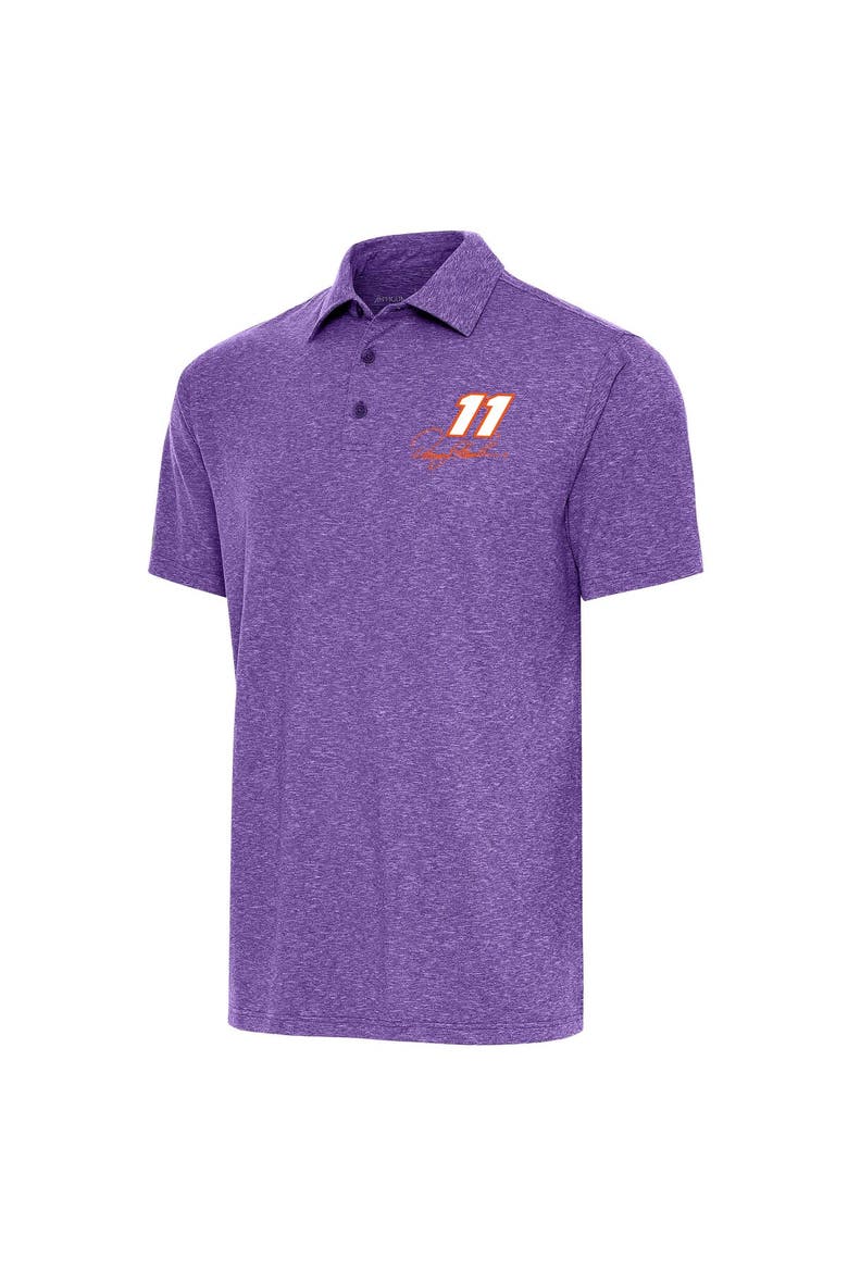 Men's Antigua Heather Purple Denny Hamlin Par 3 Polo, Main, color, Heather Purple