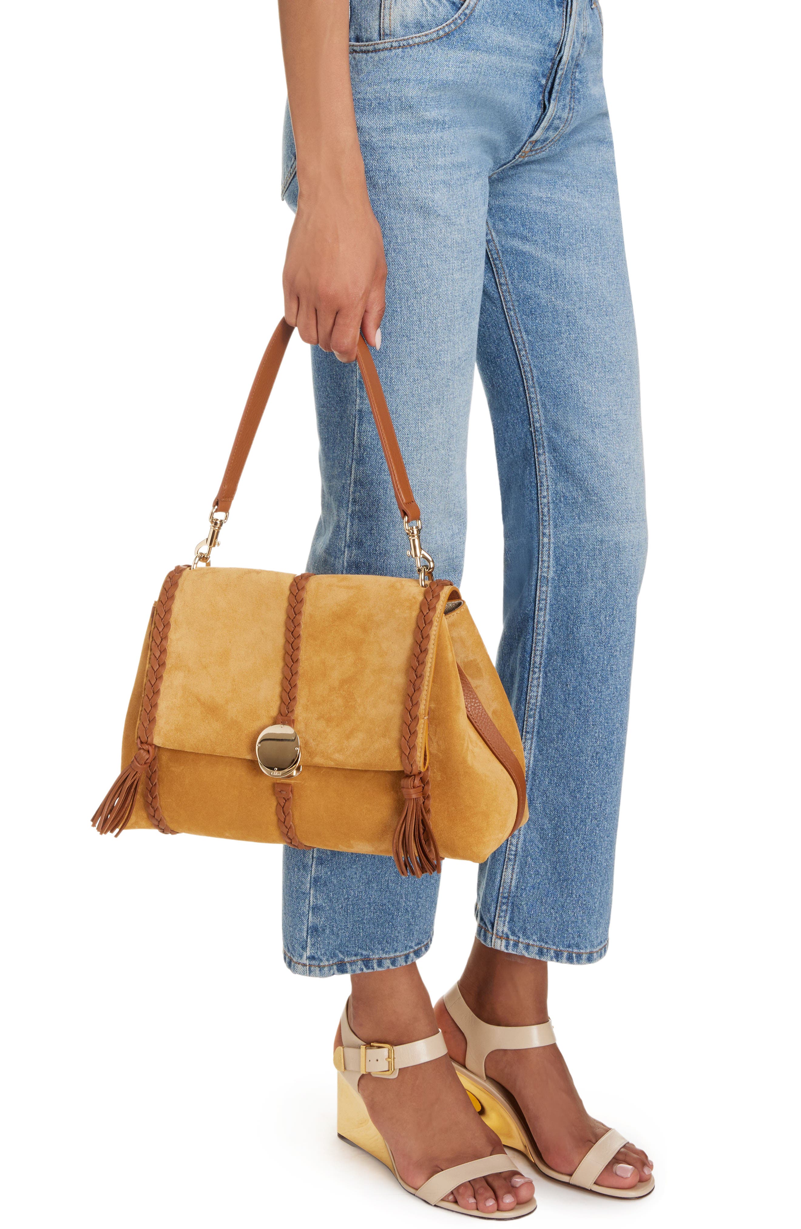 Chloé Medium Penelope Suede Bag, Alternate, color, 