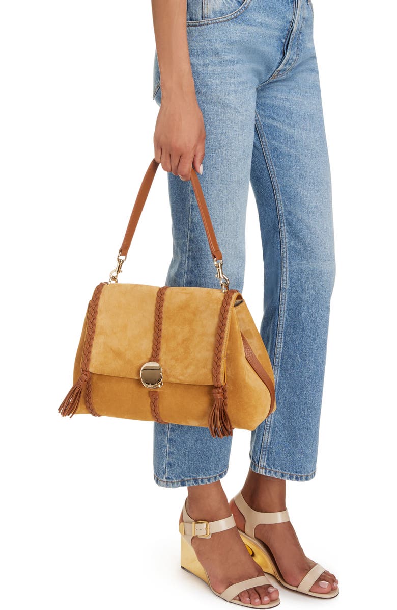 Chloé Medium Penelope Suede Bag, Alternate, color,
