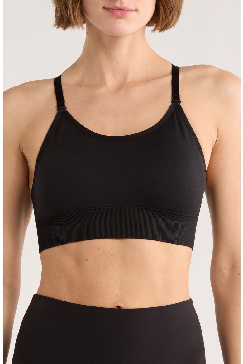 Jackie Seamless Sports Bra, Main, color, BLACK