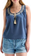 Lucky Brand Embroidered Lace Trim Tank