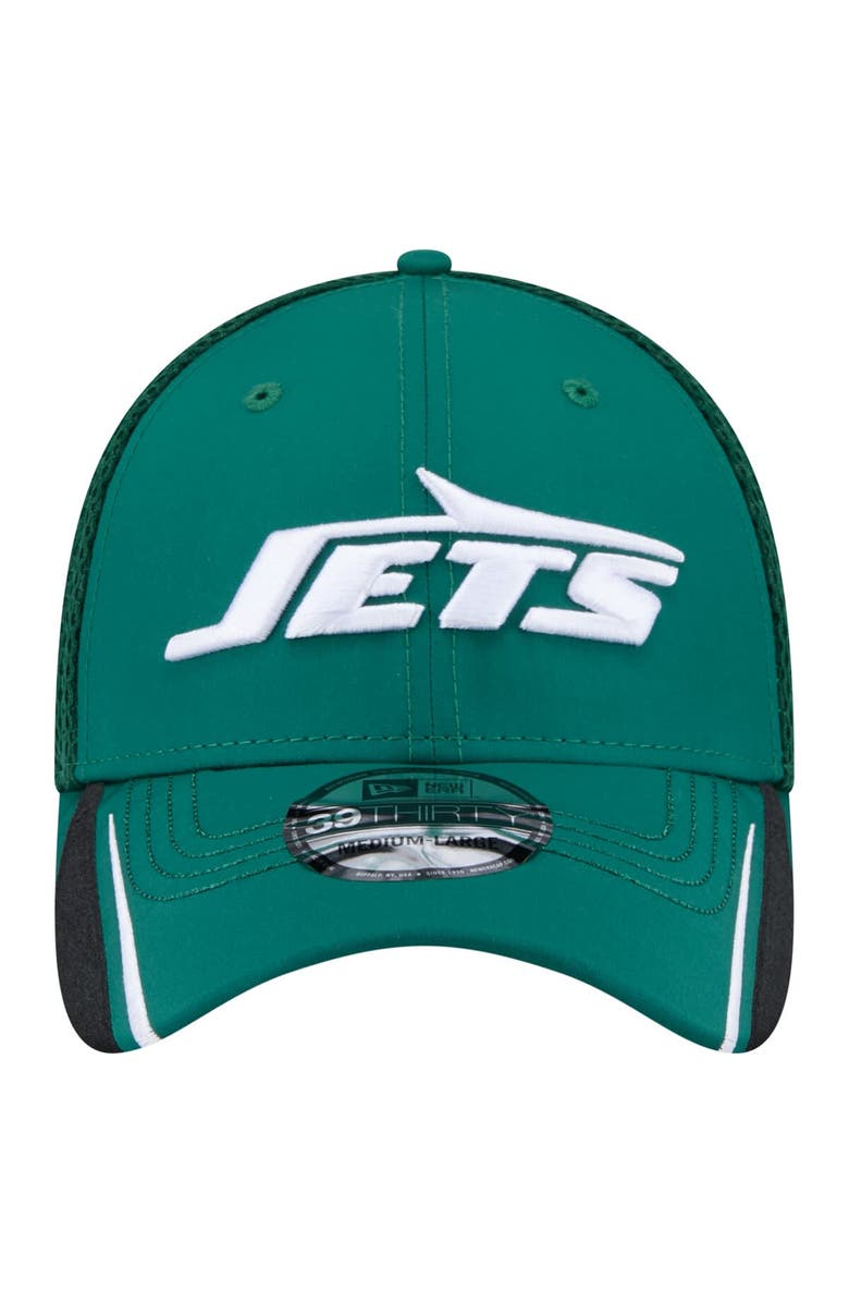 New Era Men's New Era Green New York Jets Game Day Linear 39THIRTY Flex Hat, Alternate, color, Green
