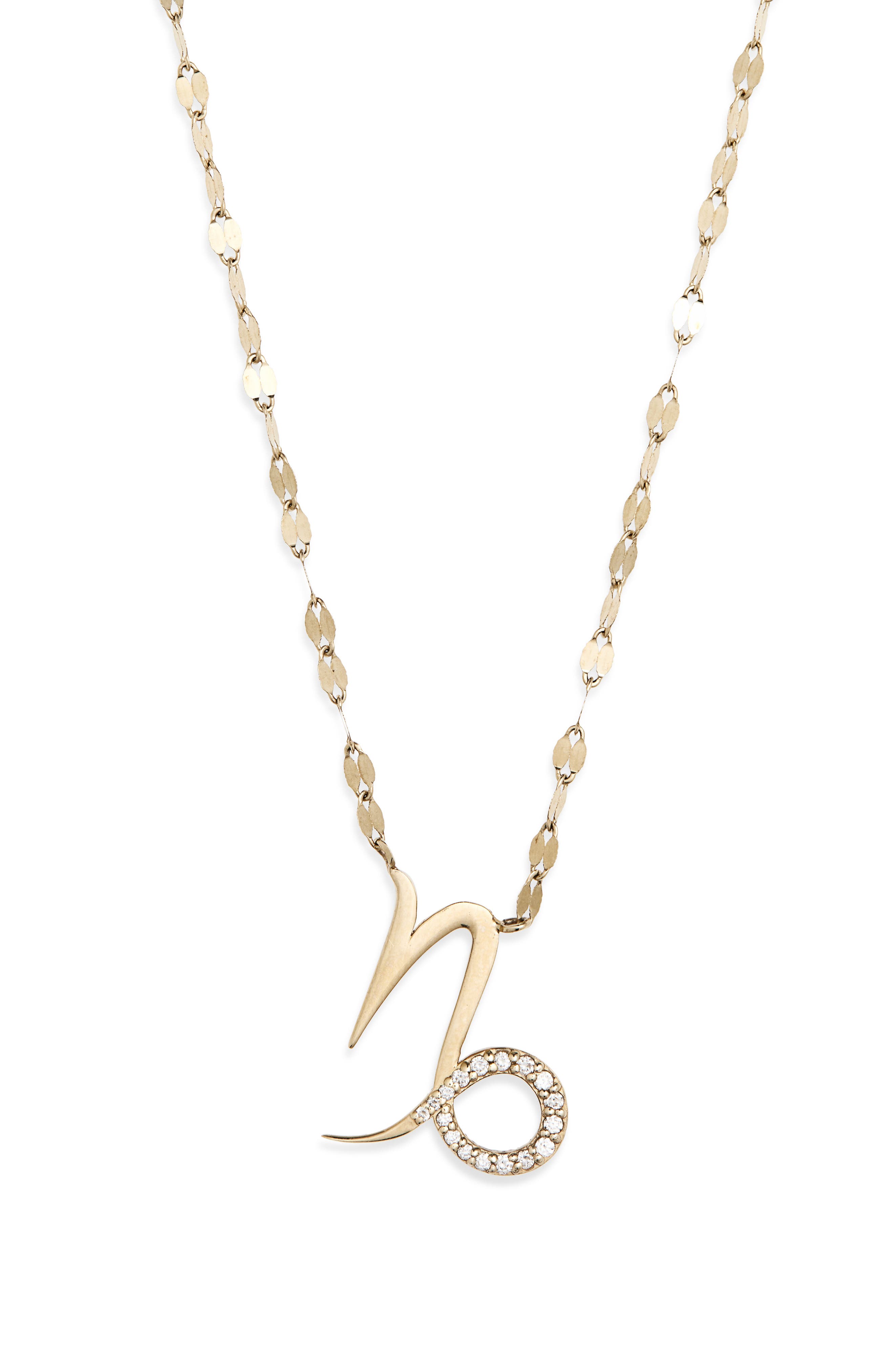 Zodiac 14K Yellow Gold Diamond Capricorn Pendant Necklace
