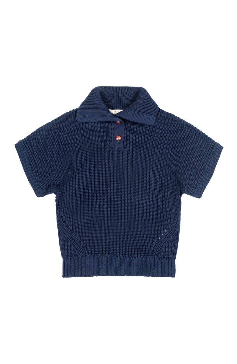 Hope
Henry Girls
Organic Spread Collar Sweater, Kids, Main, color, Navy Cardigan Stitch