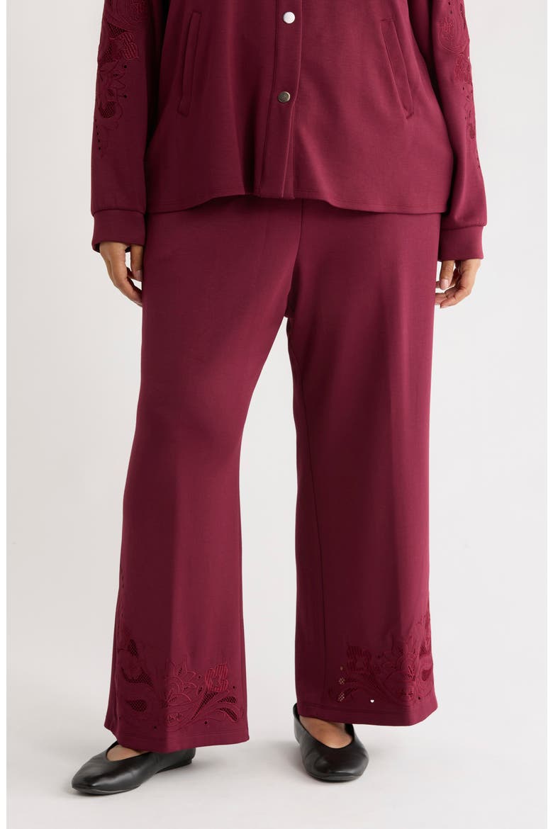 Novelty Scuba Knit Pants, Main, color, RAISIN