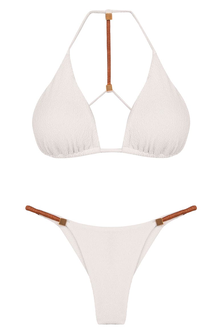 Firenze Aika Double Strap Bikini Bottoms, Alternate, color, WHITE