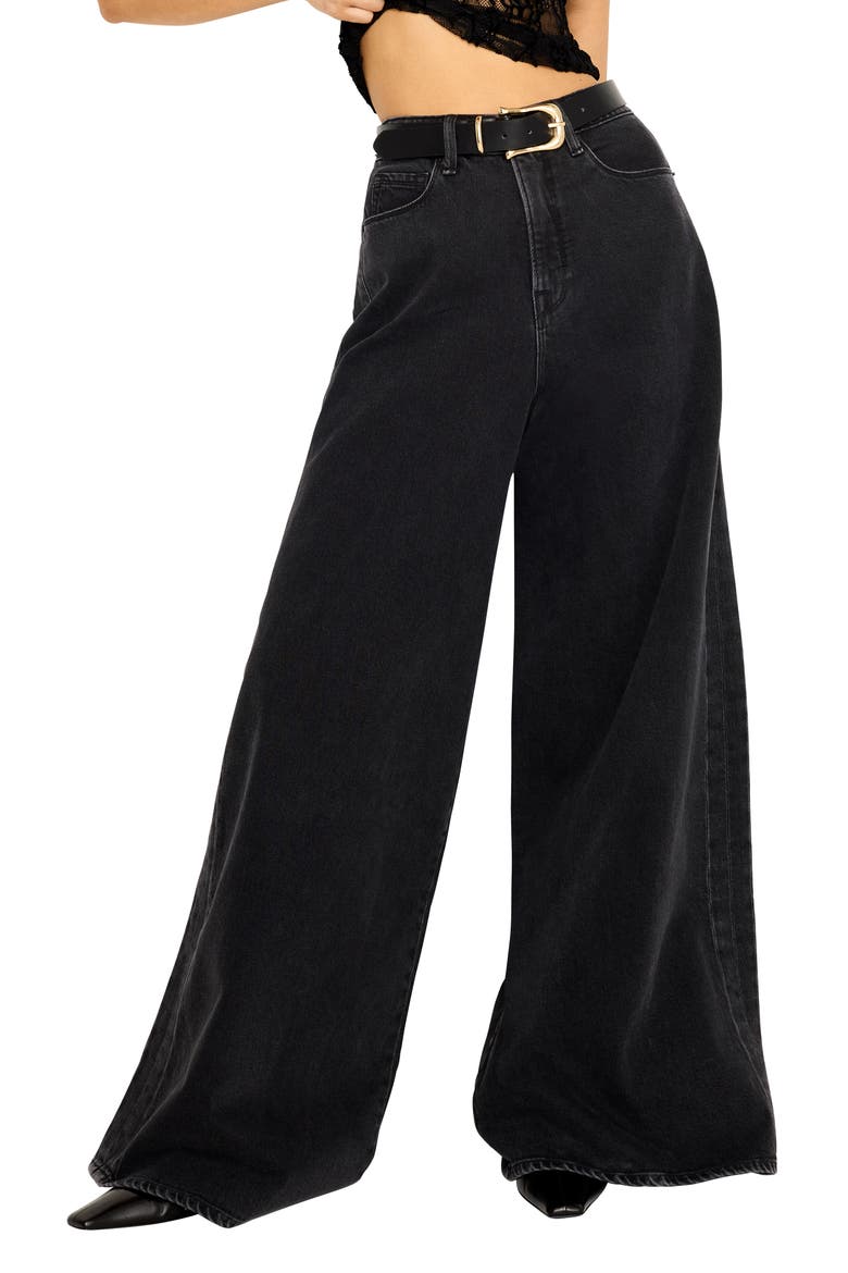 Paneled Wide Leg Jeans, Main, color, BLACK351