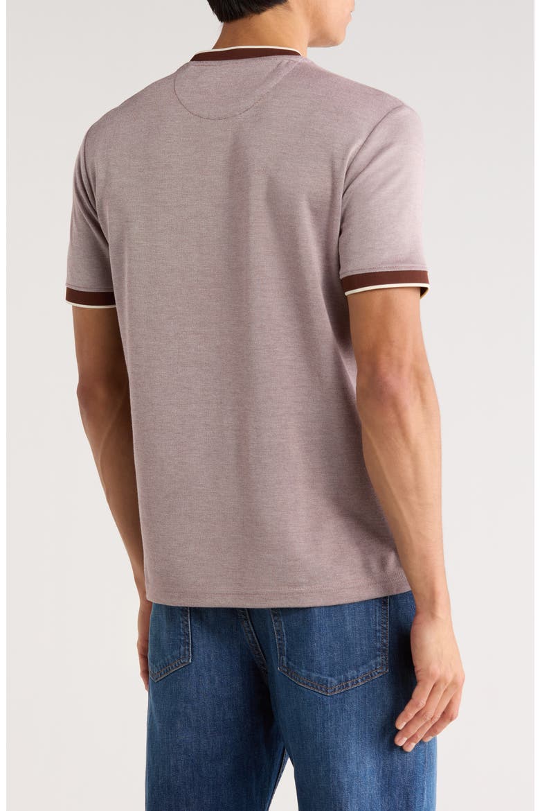 Tipped Crewneck Knit T-Shirt, Alternate, color, BROWN