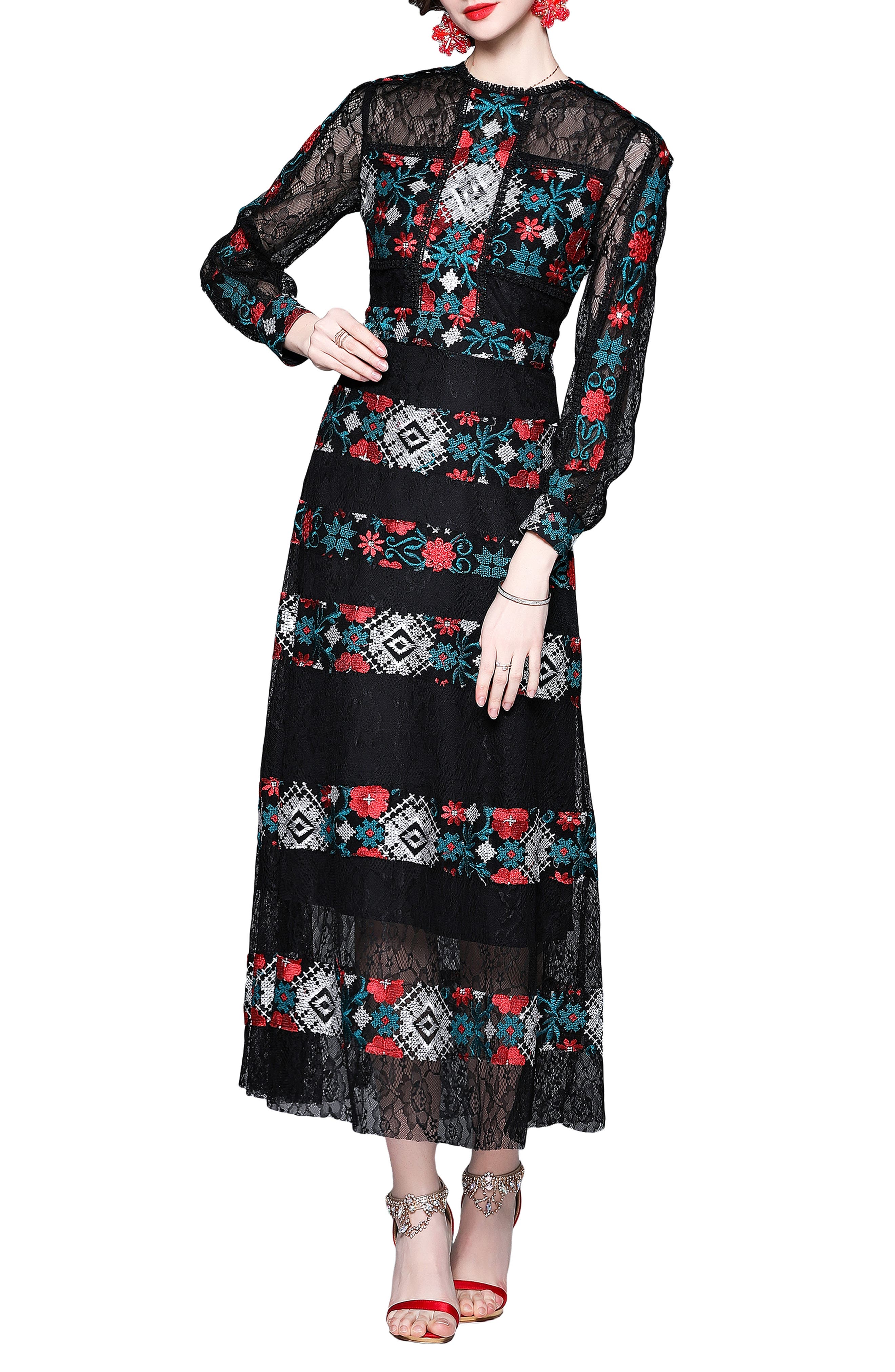 KAIMILAN Lace Panel Maxi Dress (Women) | Nordstromrack