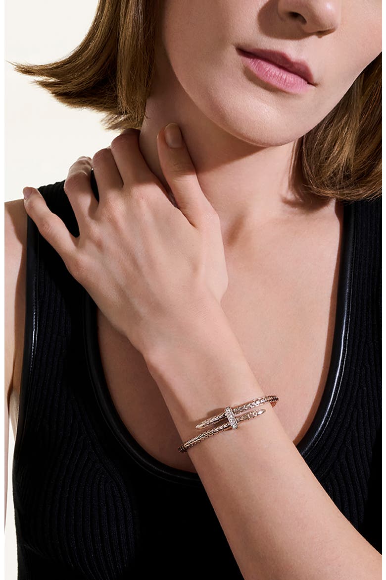 Spear Flex Cuff, Gold, Diamonds, 4mm, Alternate, color, GOLD