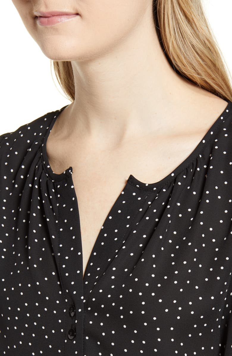 Bobeau Valerie Dotted Puff Sleeve Blouse, Alternate, color, 