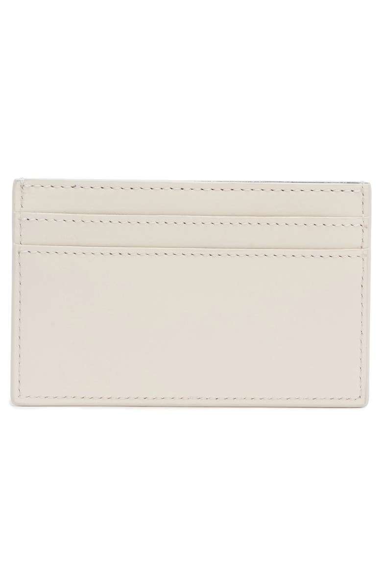 McQueen Leather Card Case, Alternate, color, Bone/ Black
