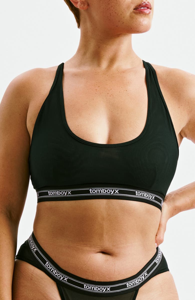 TomboyX Powermesh Bralette, Main, color, Black