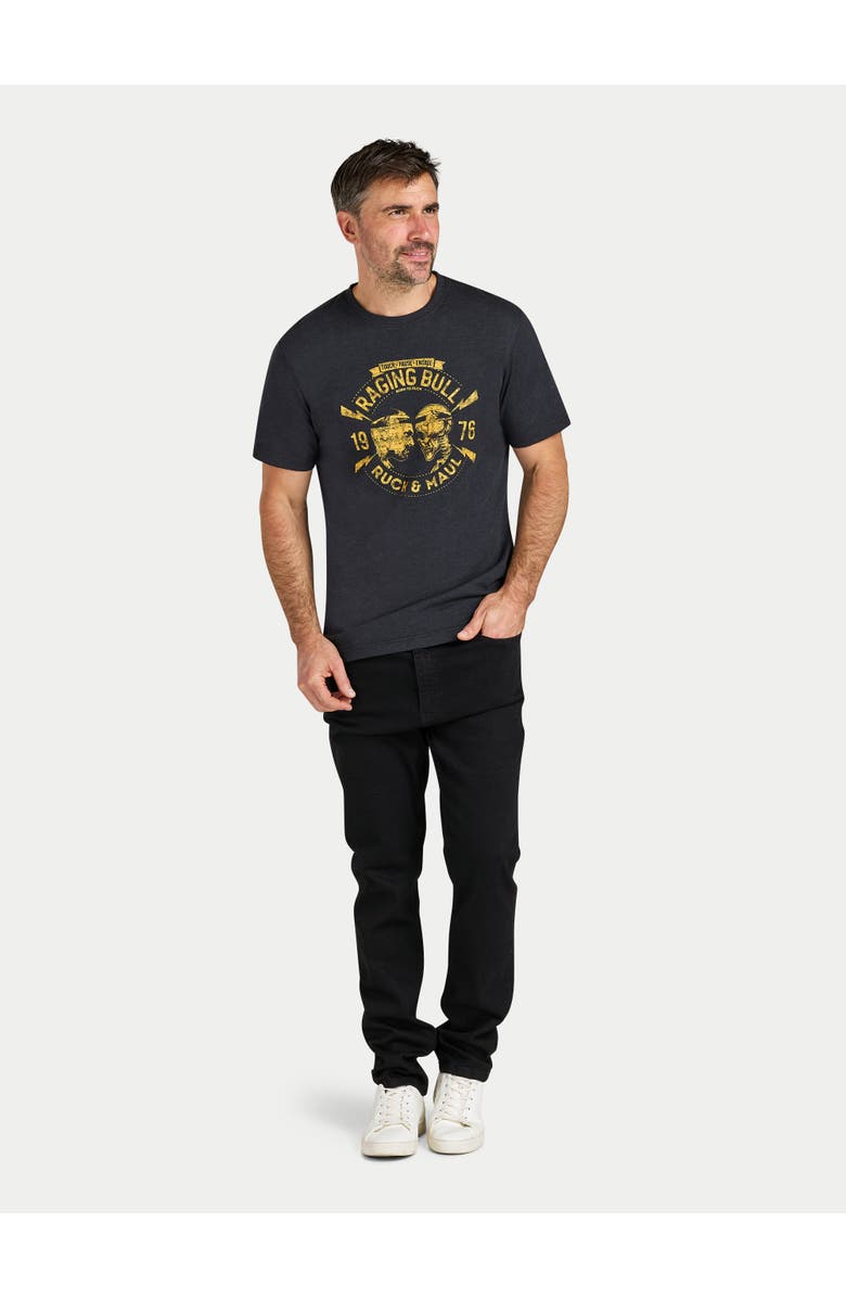 Raging Bull Ruck & Maul Print T-Shirt, Alternate, color, Black