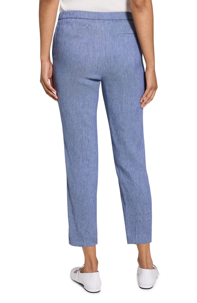 Theory Treeca Linen Blend Pull-On Crop Pants, Alternate, color, Light Denim