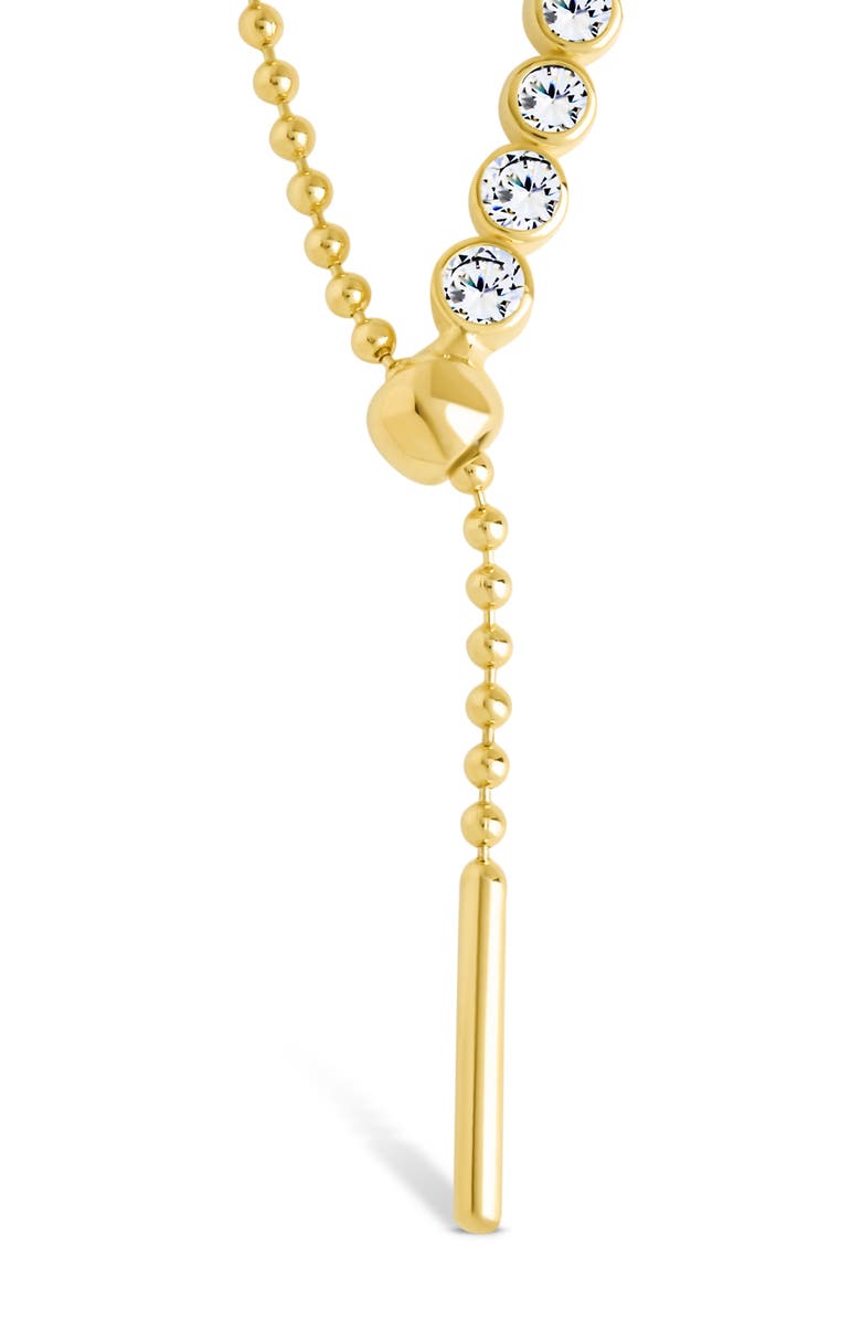 Sterling Forever Nella Delicate Cubic Zirconia Lariat Necklace, Alternate, color, Gold