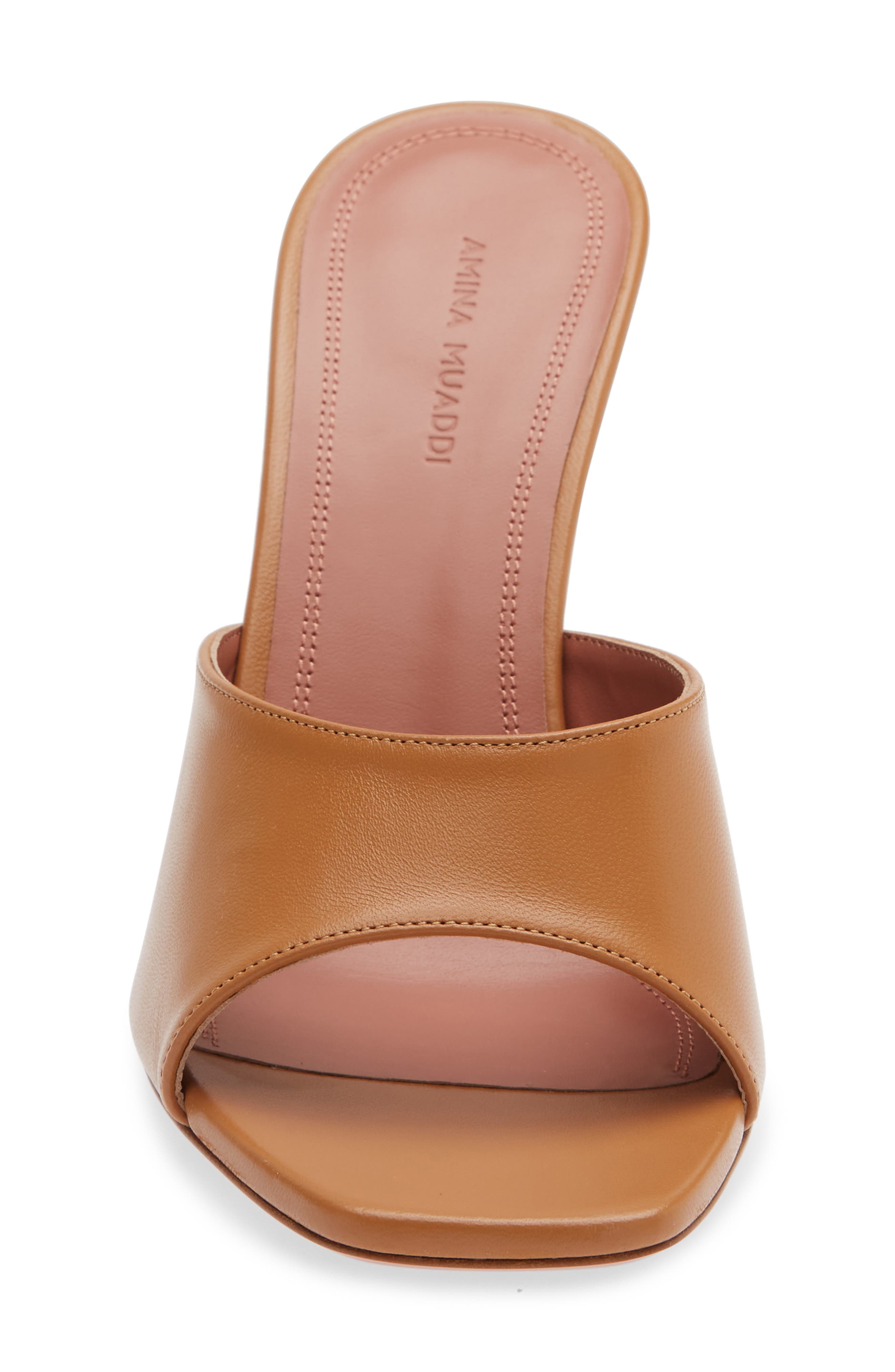 Amina Muaddi Lupita Slide Sandal, Alternate, color, Brown