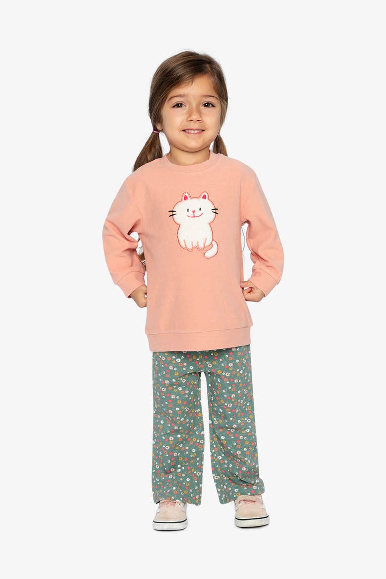 Tunic Floral Charming Ribbed Leggings Set, Alternate, color, Pale Pink and Green Floral
