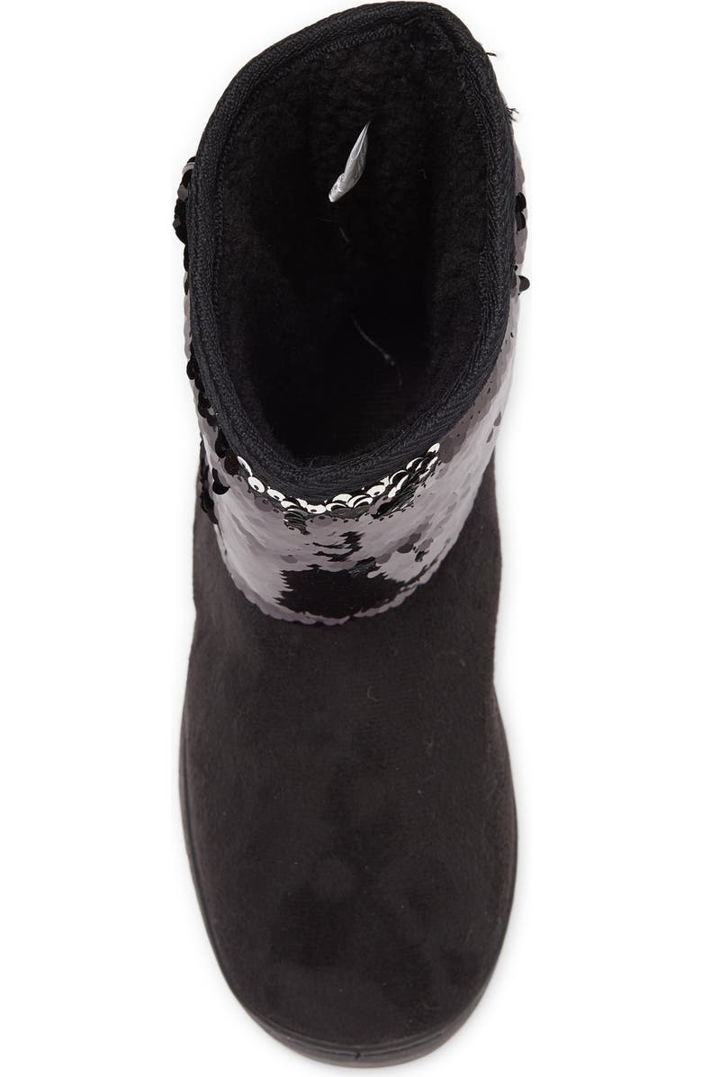 bebe Sequin Faux Fur Lined Boot, Alternate, color,