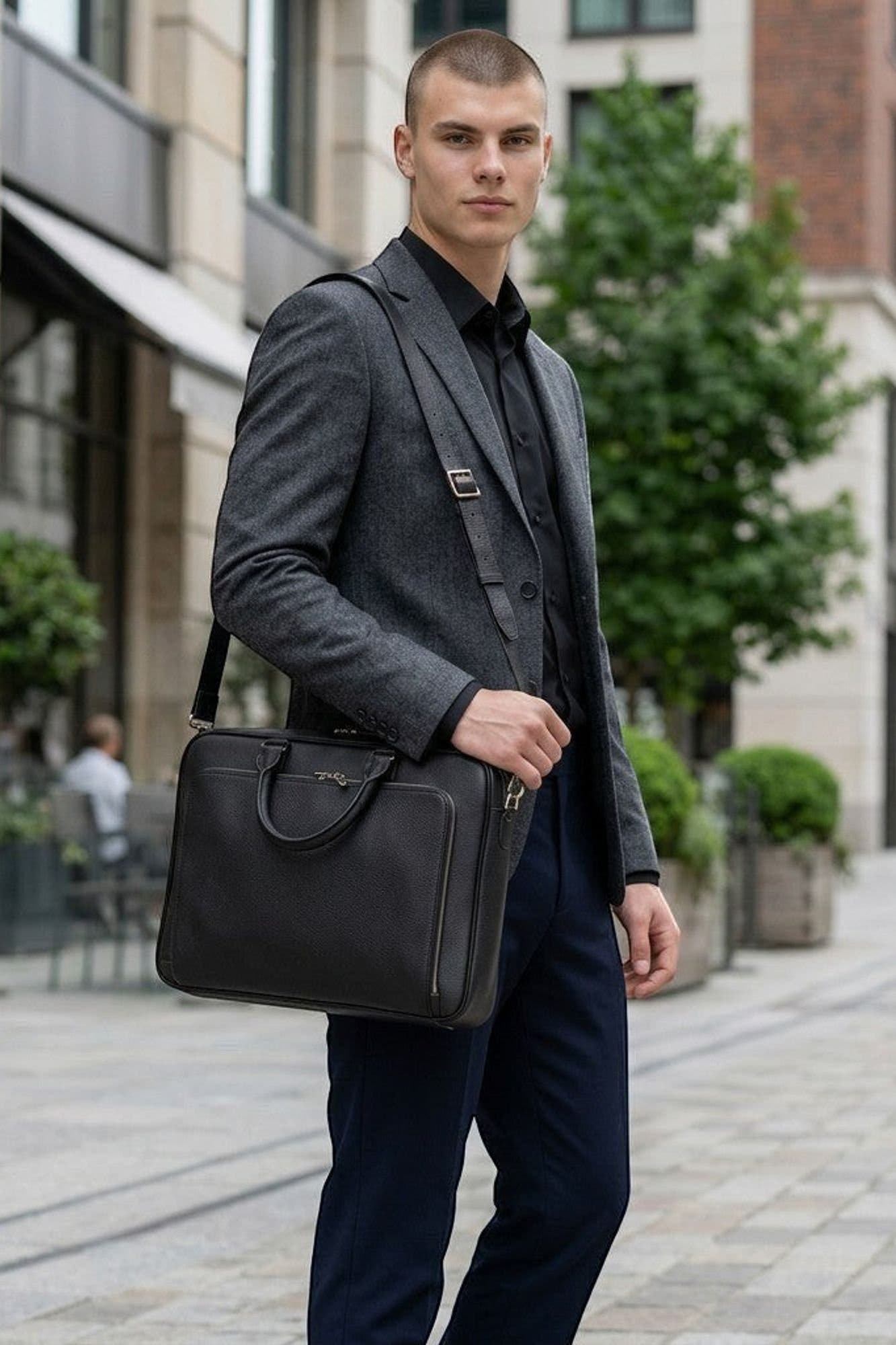 Laptop Briefcase, Alternate, color, Black