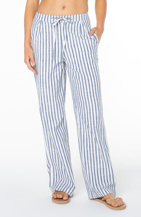 Mavericks Pleated Stripe Cotton Pants