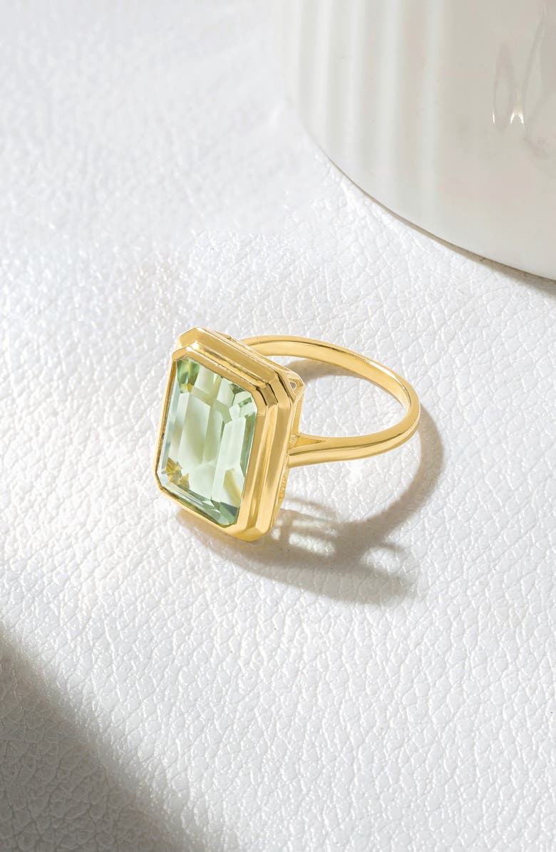 YS GEMS Elongated Cushion Cut Amethyst Ring, Alternate, color, Green