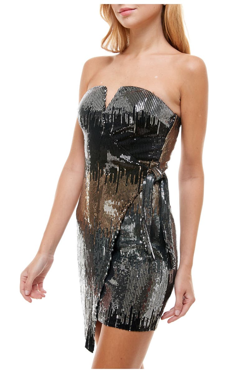 Row A Sequin Strapless Cocktail Minidress, Alternate, color, 