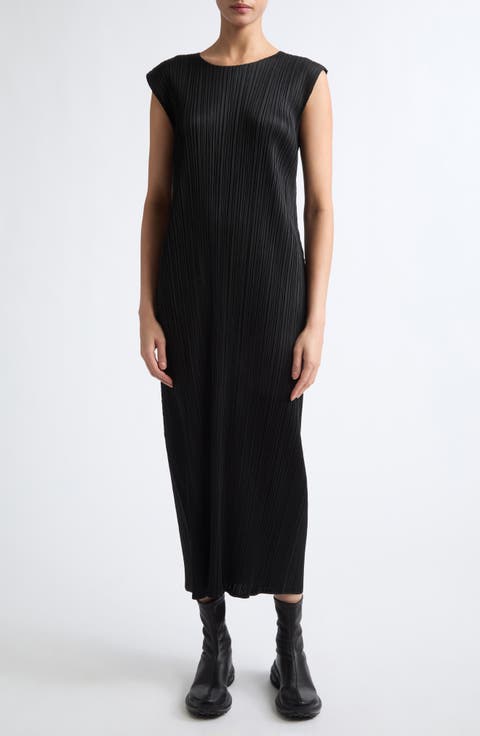 Monthly Colors September Pleated Sleeveless Dress
