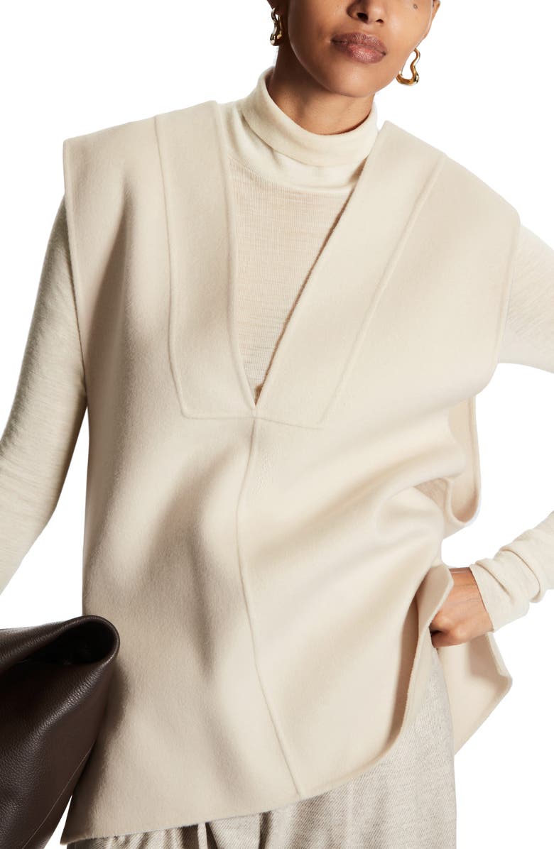 COS Oversize V-Neck Wool Vest, Main, color,
