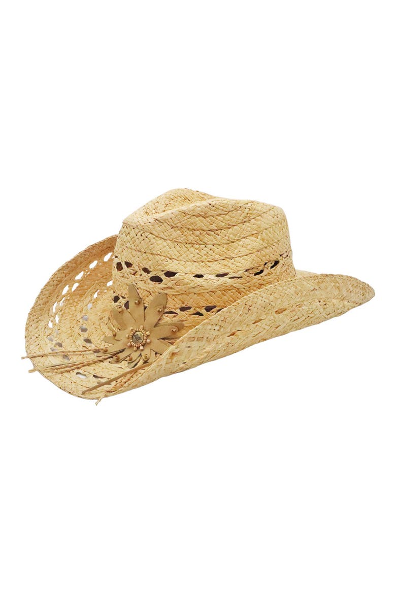 Mallorie Straw Cowboy Hat, Main, color, NATURAL