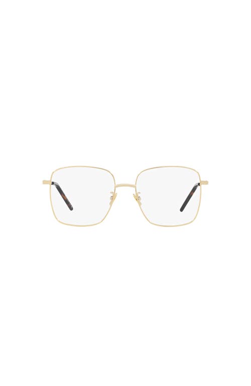 Saint Laurent 54mm Square Optical Glasses In Gold