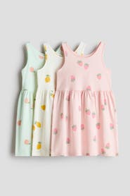 H&M 3-pack printed cotton dresses
