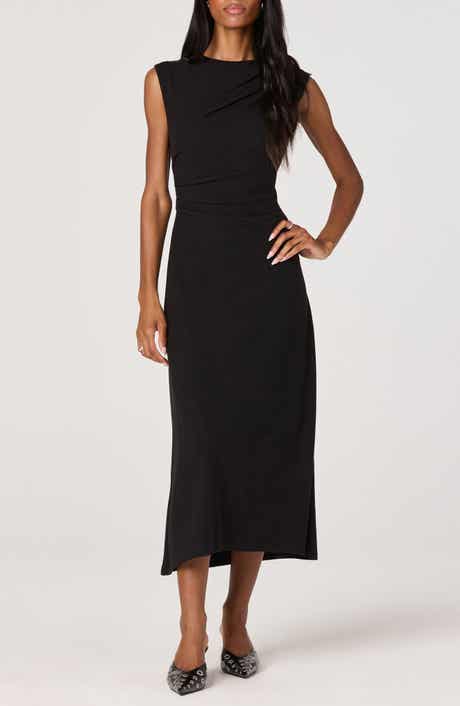ASTR the Label Drape Sleeveless Midi Dress